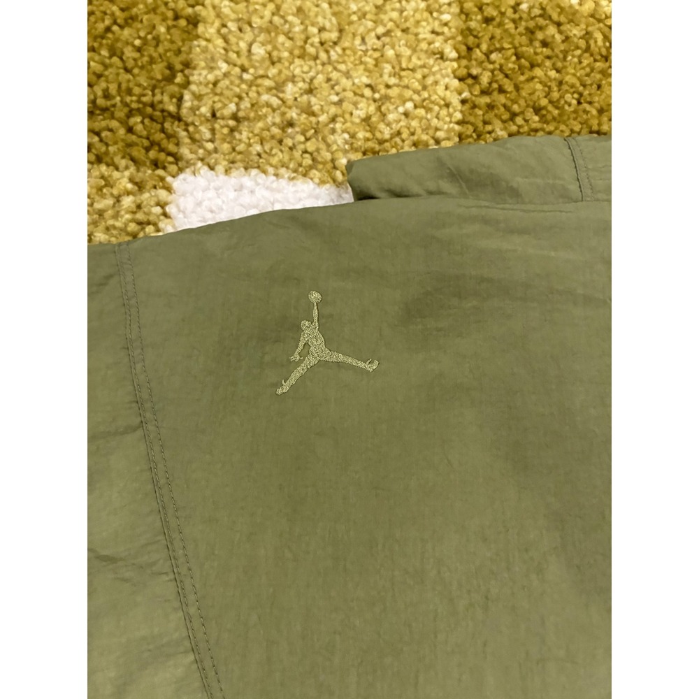 Jordan Mens Olive Green Half Zip Hooded Windbreaker Pullover Jacket Large - Picture 8 of 10